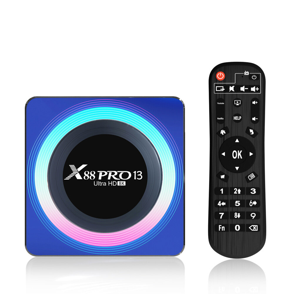 

X88 Pro TV Коробка Android13.0 Rockchip RK3528 Quad-Core 4+32GB Cortex-A53 Поддержка декодирования видео 8K Wifi6 BT5.0
