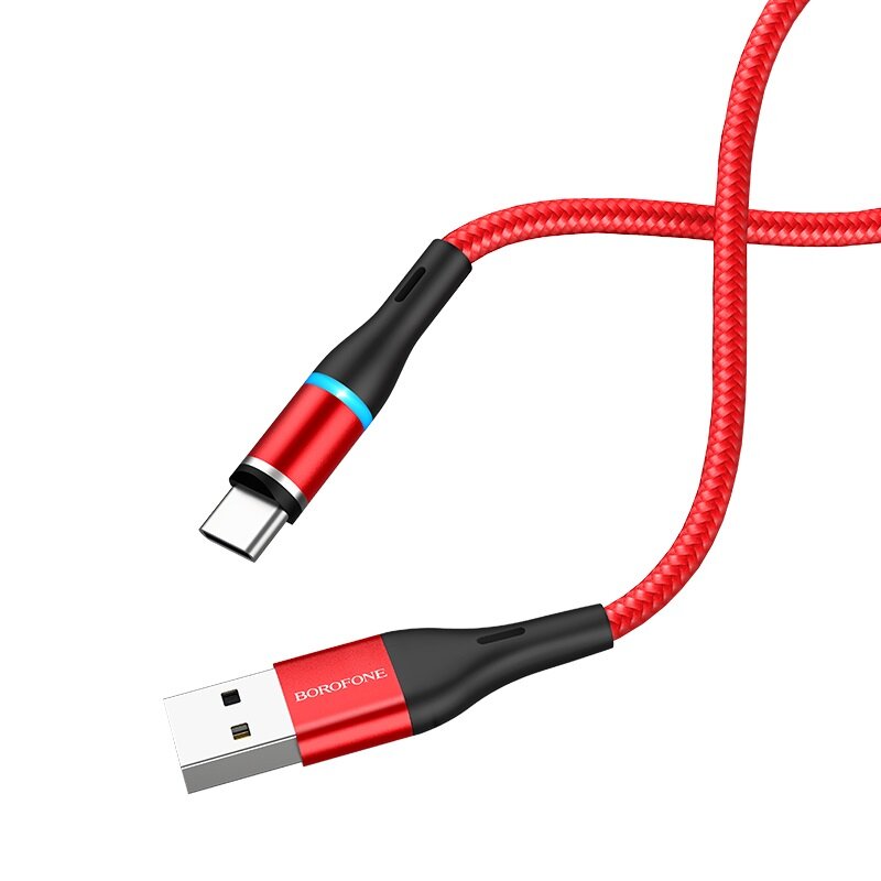 

BOROFONE BU16 Кабель USB - USB-C 2.4A Магнитный шнур для быстрой зарядки линии передачи данных длиной 1,2 м для ноутбука