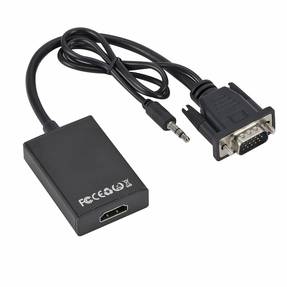 

1080P Full HD VGA to HDMI-compatible Converter Adapter Cable with Audio Output VGA HD Adapter for PC Laptop to HDTV Proj
