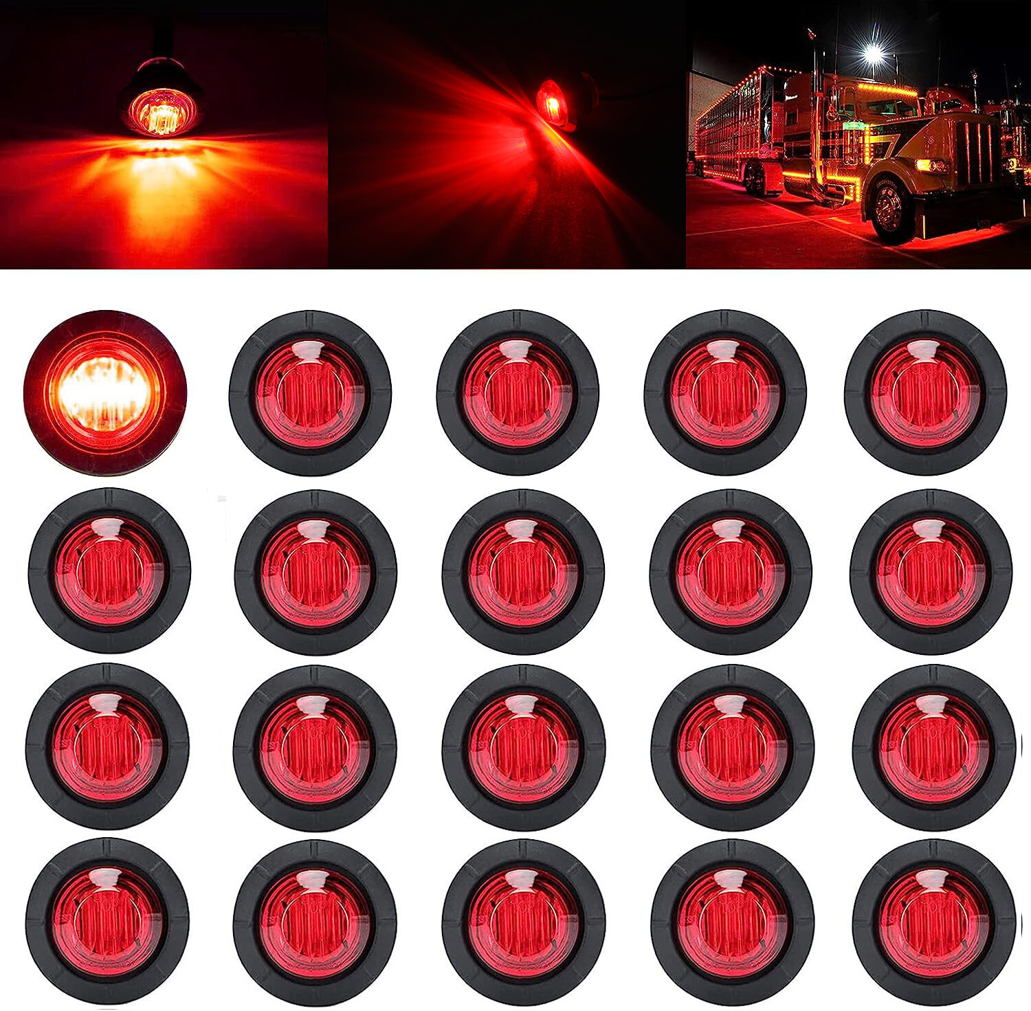 

20PCS 12V LED Side Marker Light Indicator Lamp for Car Truck Van Trailer BoatsSide Indicators Signal Lights