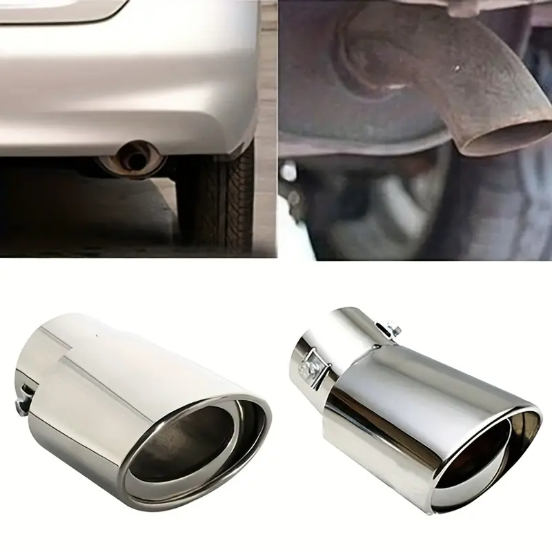 

Universal Car Tail Rear Straight Round Exhaust Pipe Tail Muffler Pipe Tip Stainless Steel