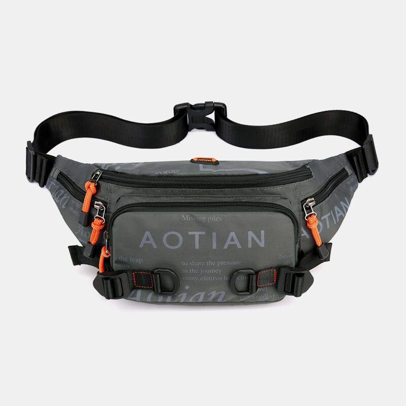 

Men Oxforded Cloth Casual Outdoor Waterproof Crossbody Bag Multi-functional Multifunctional Headphone Design Soft Waist