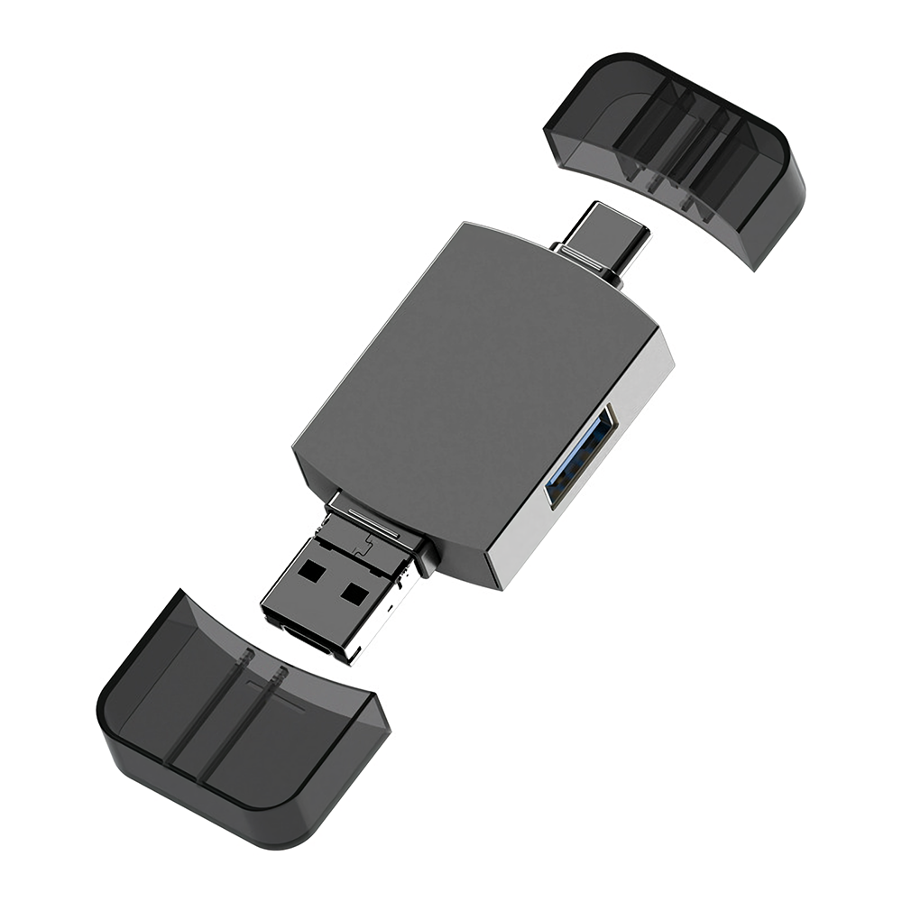 

3 в 1 OTG Card Reader USB / Type-C / Micro USB Устройство чтения карт памяти SD TF Card U Disk Card Reader Adapter