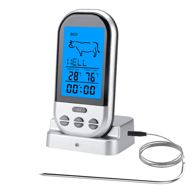 

AGSIVO TS-BN52 Digital Meat Food Термометр Мгновенное считывание продуктов питания Термометр Таймер-будильник для пригот