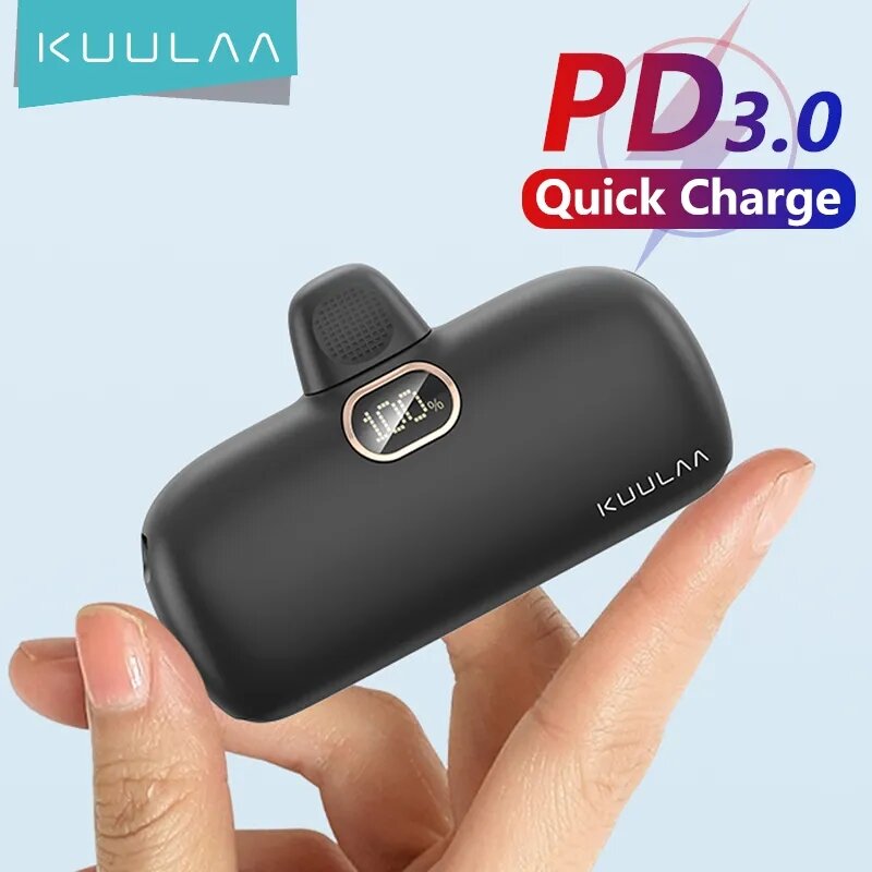

KUULAA Mini Power Bank 5000mAh Power Bank QC PD Fast Charging for iPhone 14 13 12 Batterie Externe Portable Charger for