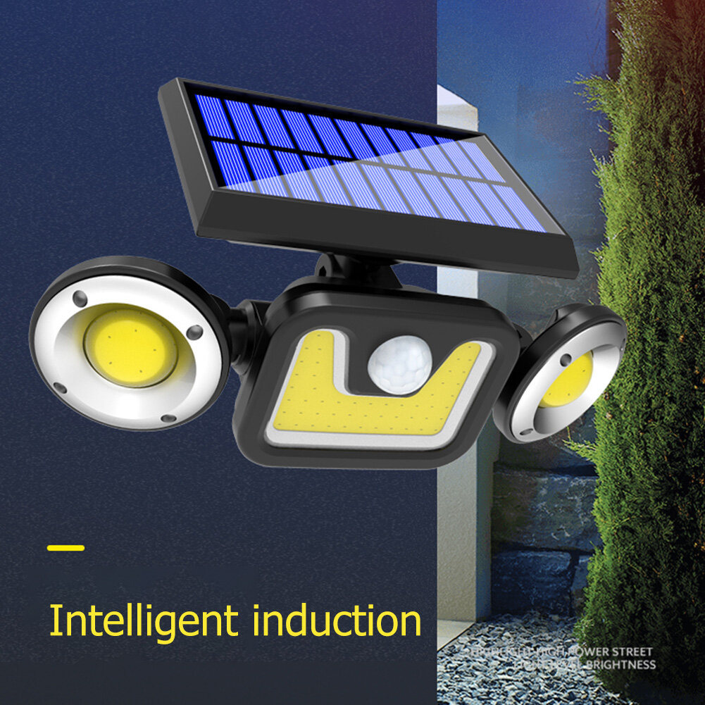 

3 Heads 83 COB LED Rotation Solar Wall Light Waterproof Motion Sensor Security Lighting Lamp for Outdoor Garden Yard Str