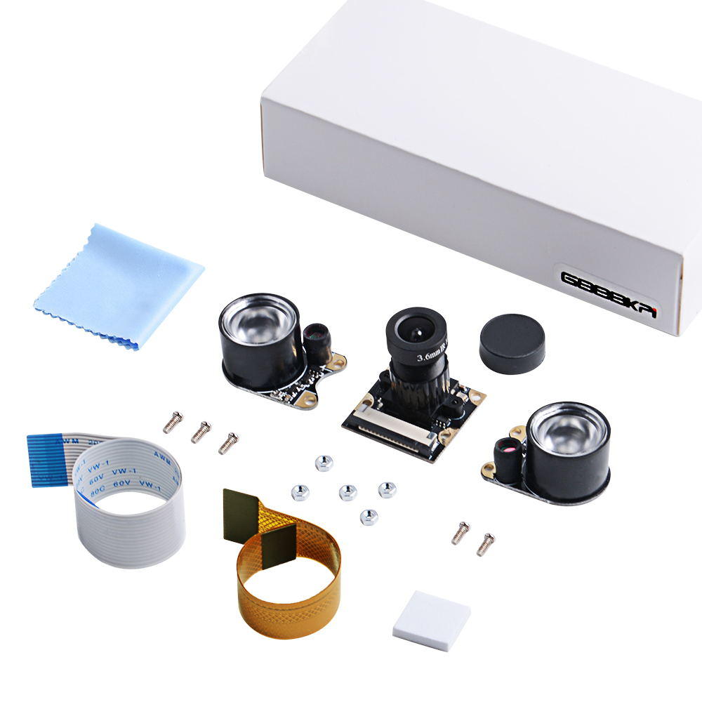 

Night Vision 5 Megapixel OV5647 Sensor Camera Adjustable-focus Module With Infrared Light Sensor for Raspberry Pi 4B/3B+