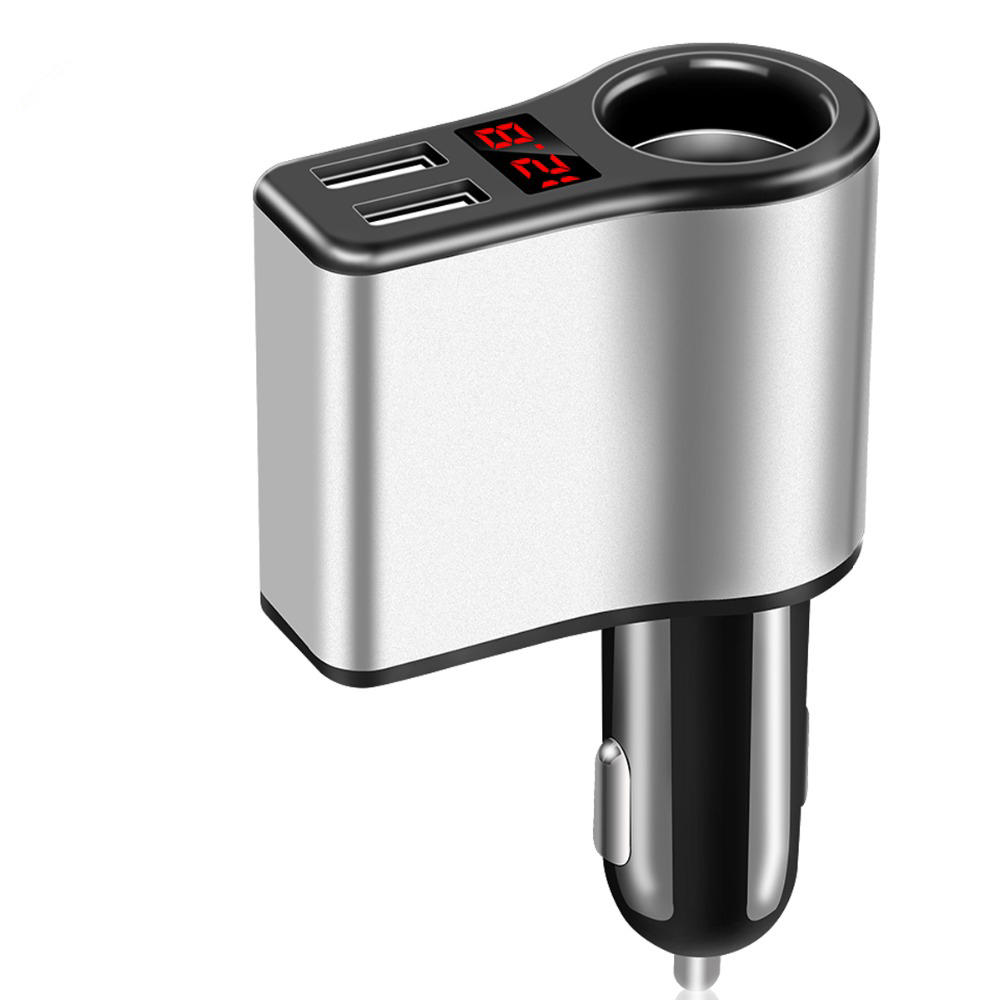 

3.1A 2 порта USB быстрая зарядка Авто Зарядное устройство с OLED Дисплей прикуриватель для iphone X 8 / 8Plus