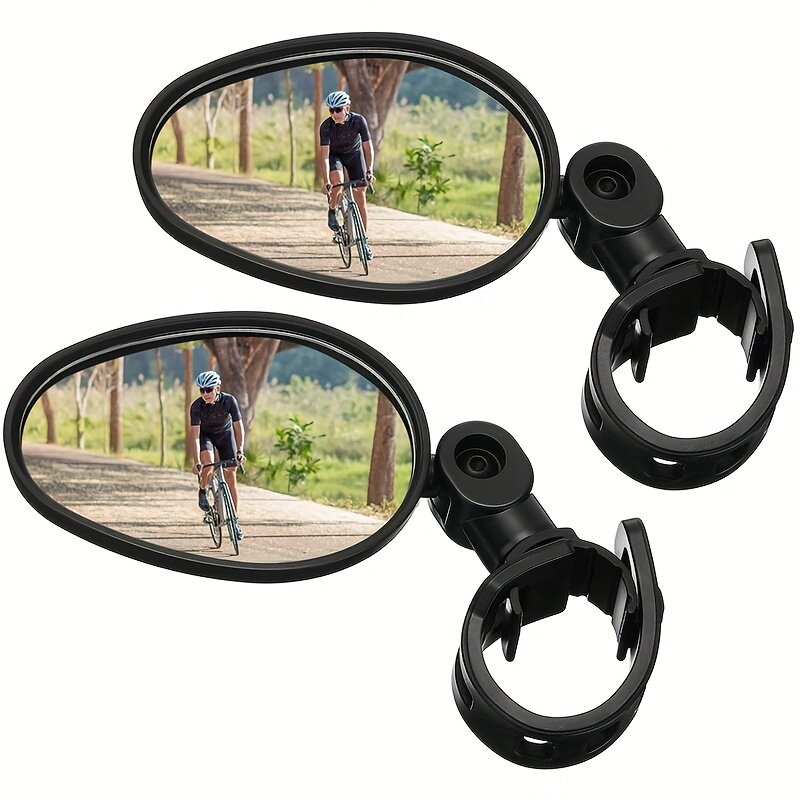 

2pcs Bike Mirrors 360 Degree Adjustable Rotatable Handlebar Mirror Wide Angle BicycleRear View Mirror For Mountain Roa