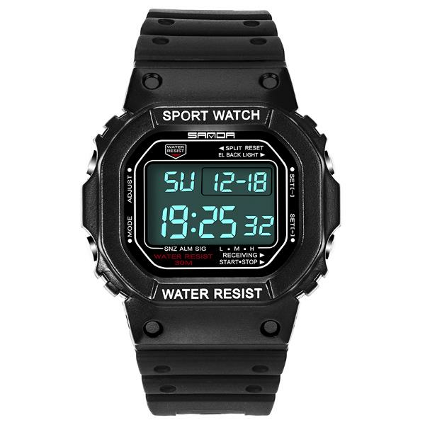 

SANDA 329 Мода LED Дисплей Мужские часы Водонепроницаемы Спортивные цифровые часы