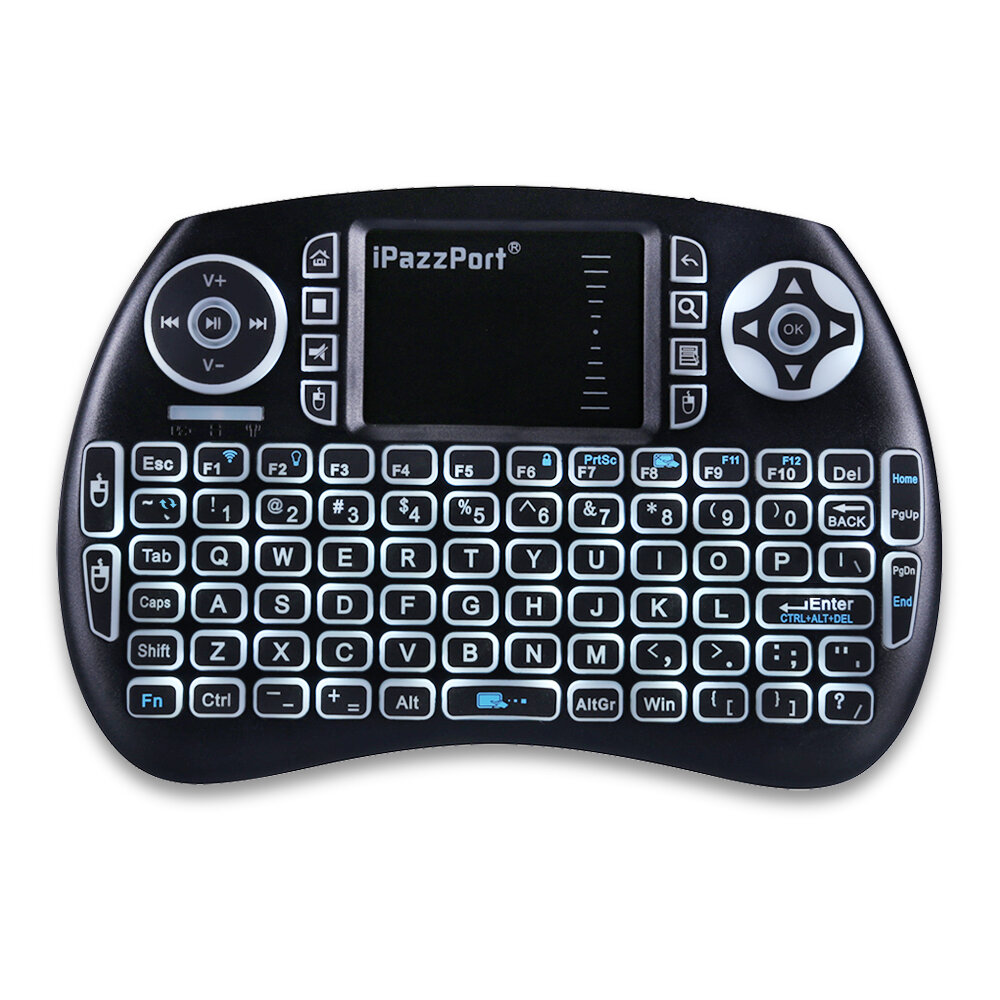 

IPazzPort KP-810-21S 2.4GHz 3-Color Backlight Wireless Mini Keyboard Air Mouse Remote Control Touchpad for Android Smart