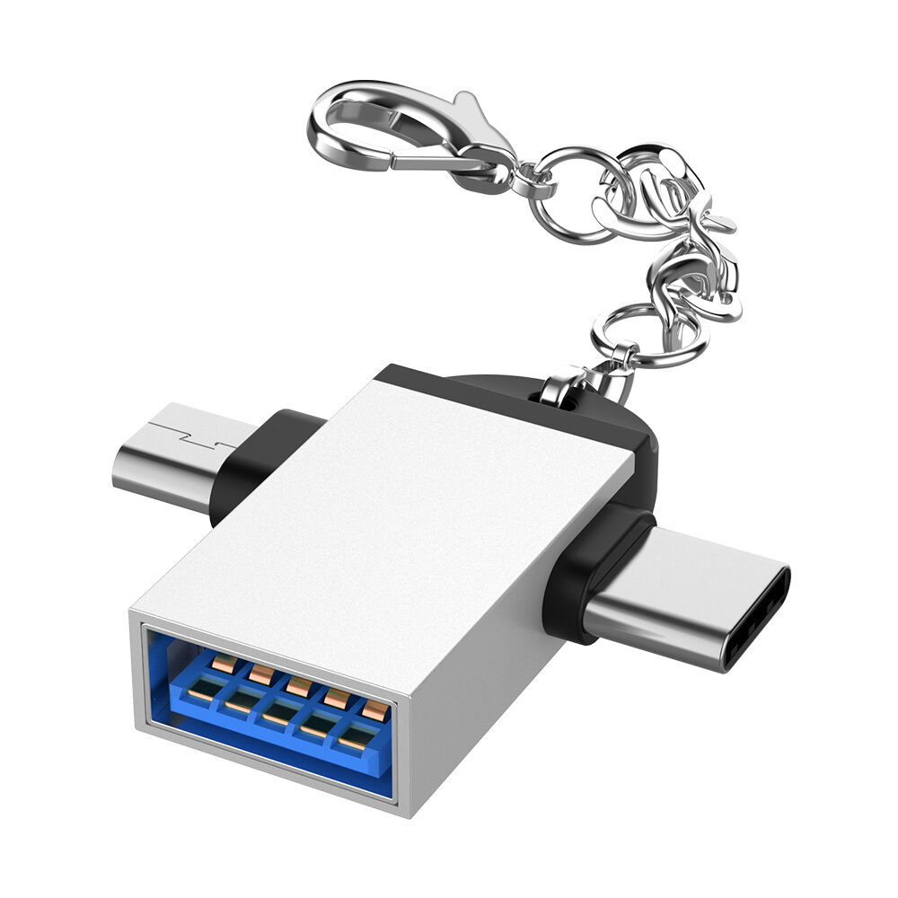

Bakeey OTG Type C / Micro USB для USB3.0 2 в 1 передача данных Aqapter для Mi10 9Pro Note 9S Oneplus 8 Pro