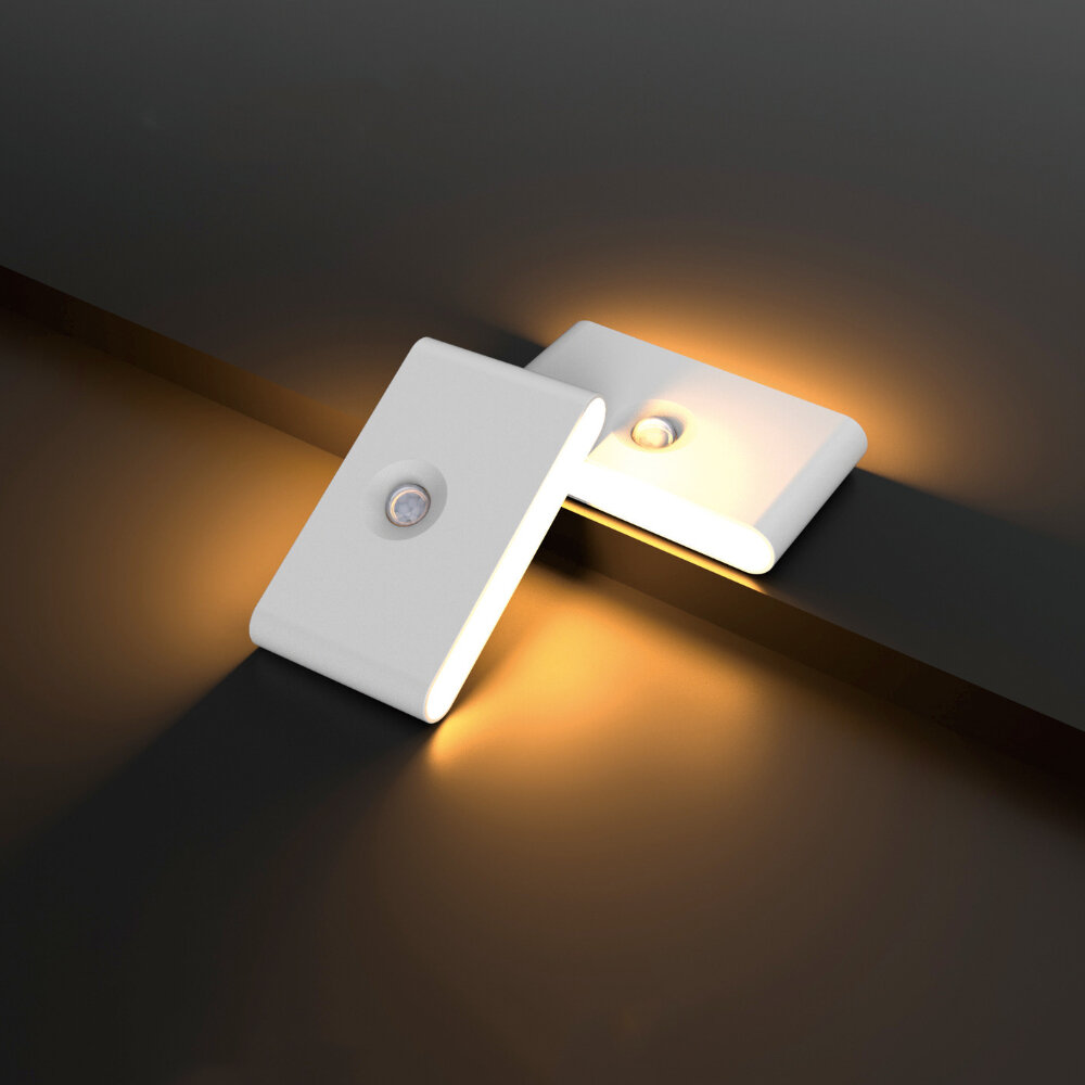 

LED Induction Night Light Wireless USB Charging Human Body Induction Wall Light Bedroom Corridor Cabinet Bathroom Night