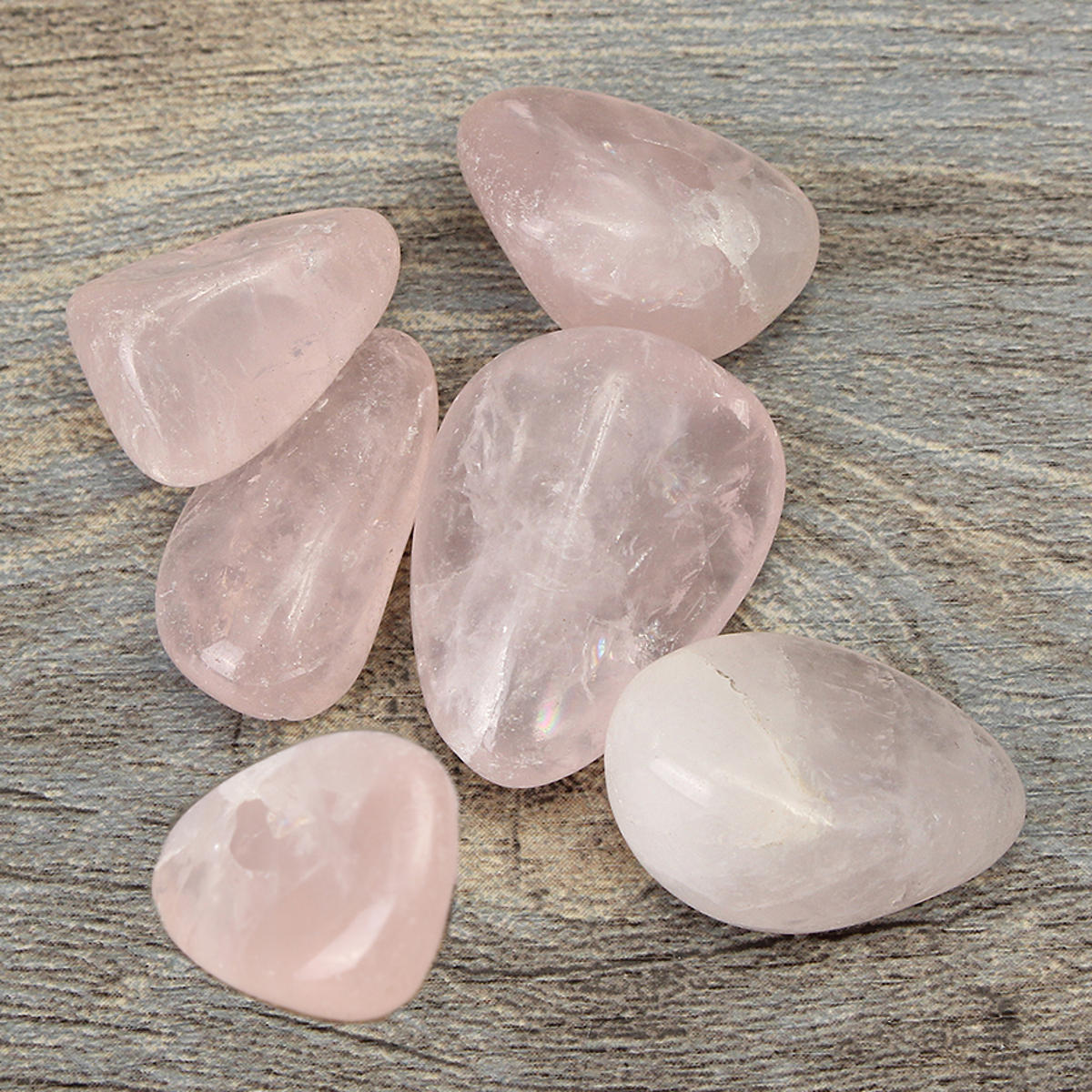 

6pcs розовый Healing кристаллический кварц полированные для украшения здоровья
