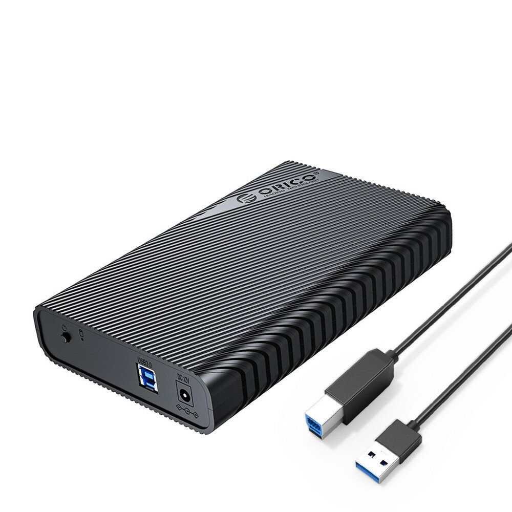 

ORICO 3,5-дюймовый корпус жесткого диска для 2,5 / 3,5 HDD / SSD до 18 ТБ SATA на внешний жесткий диск USB Чехол с адапт