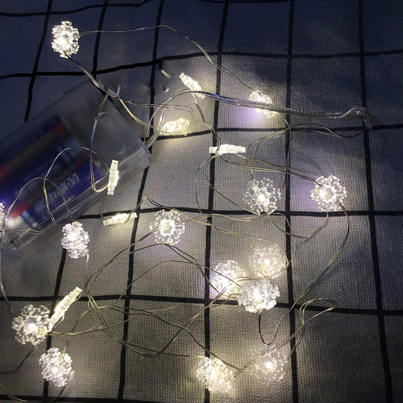 

2 м 20 светодиодов Снежинка Шаблон Батарея с питанием Медь Провод гирлянда для рождественских праздников вечерние домашн