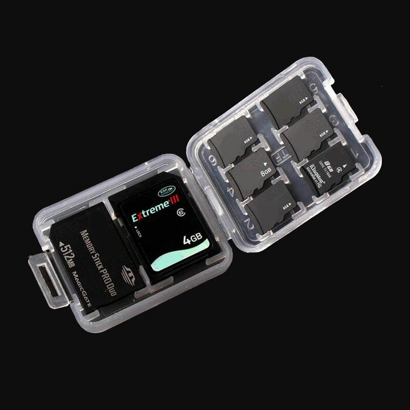 

Память памяти Коробка Чехол Органайзер для 1xSD карты 6xMicro SD Card 1xMemory Палка