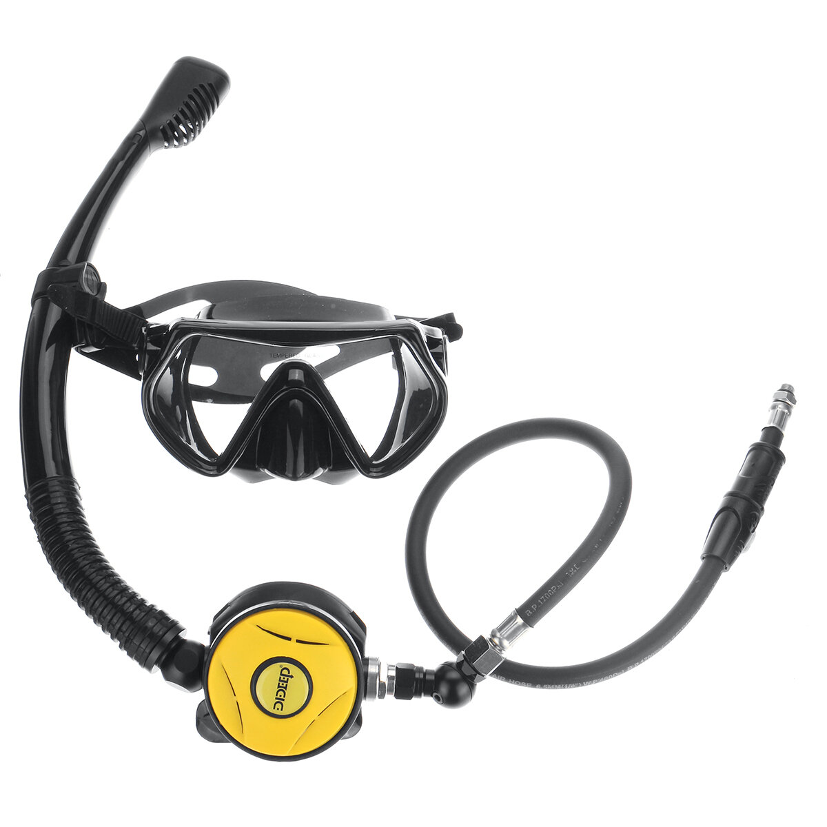 

DIDEEP 2-in-1 Scuba Snorkeling Diving Equipment Underwater Snorkel Tube Reducer Valve Diving Regulator Diving Mask for X