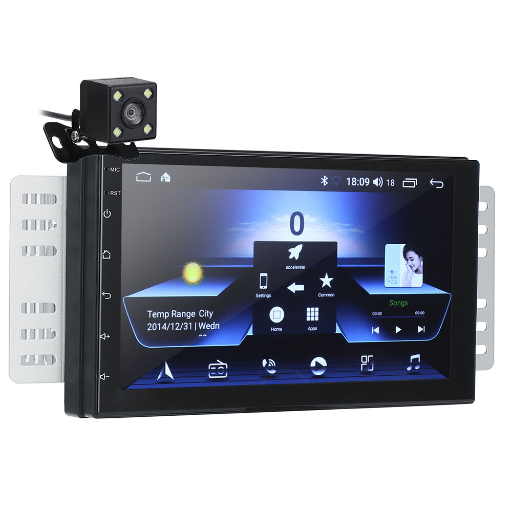 

【upgrade】iMars 7 Inch 2+32G Android 10.0 Car Stereo Radio MP5 Player 2 Din 2.5D Screen GPS WIFI bluetooth FM with Rear C