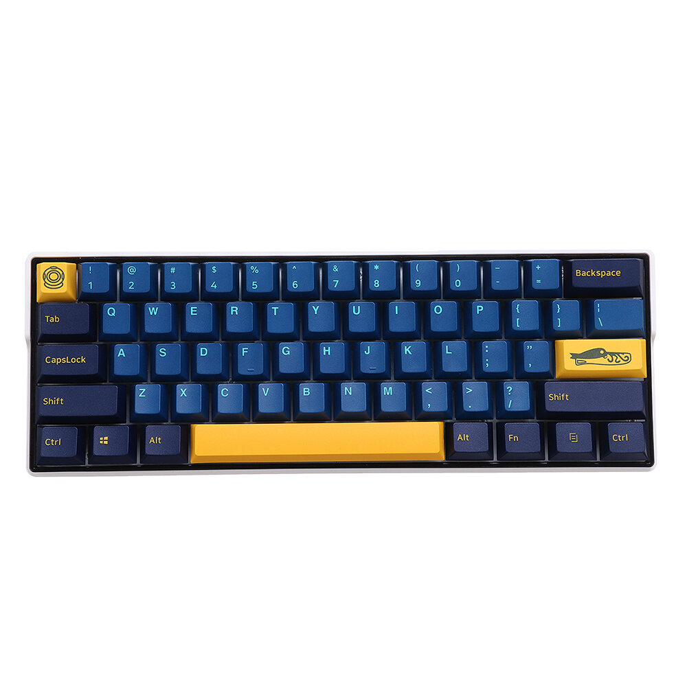 

MechZone 108 Keys Blue Yellow Keycap Set OEM Profile PBT Keycaps for 61/68/87/104/108 Keys Mechanical Keyboards Comes Wi
