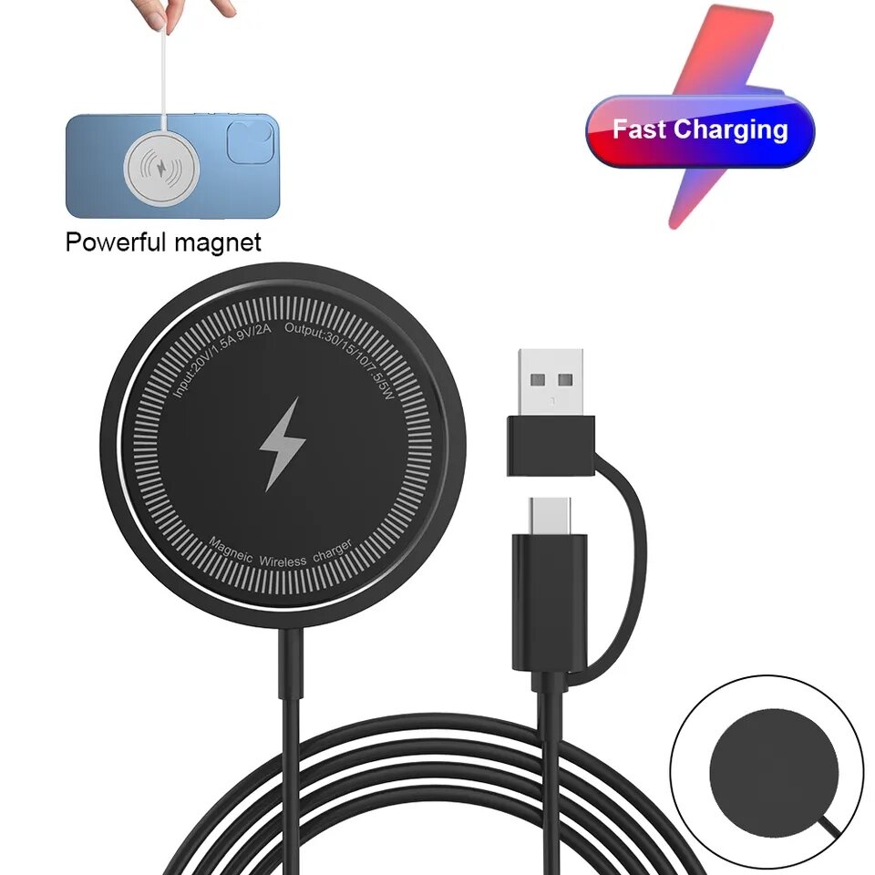 

Bakeey 30 Вт Магнитное беспроводное зарядное устройство Подставка для быстрой зарядки для iPhone 14 13 12 Pro Max Airpod