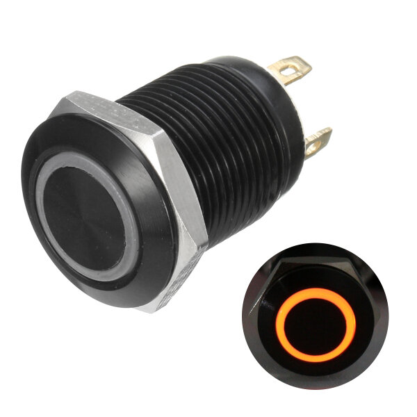 

12v 4 Pin 12mm Светодиодный легкий кнопочный кнопочный выключатель Водонепроницаемы Черный