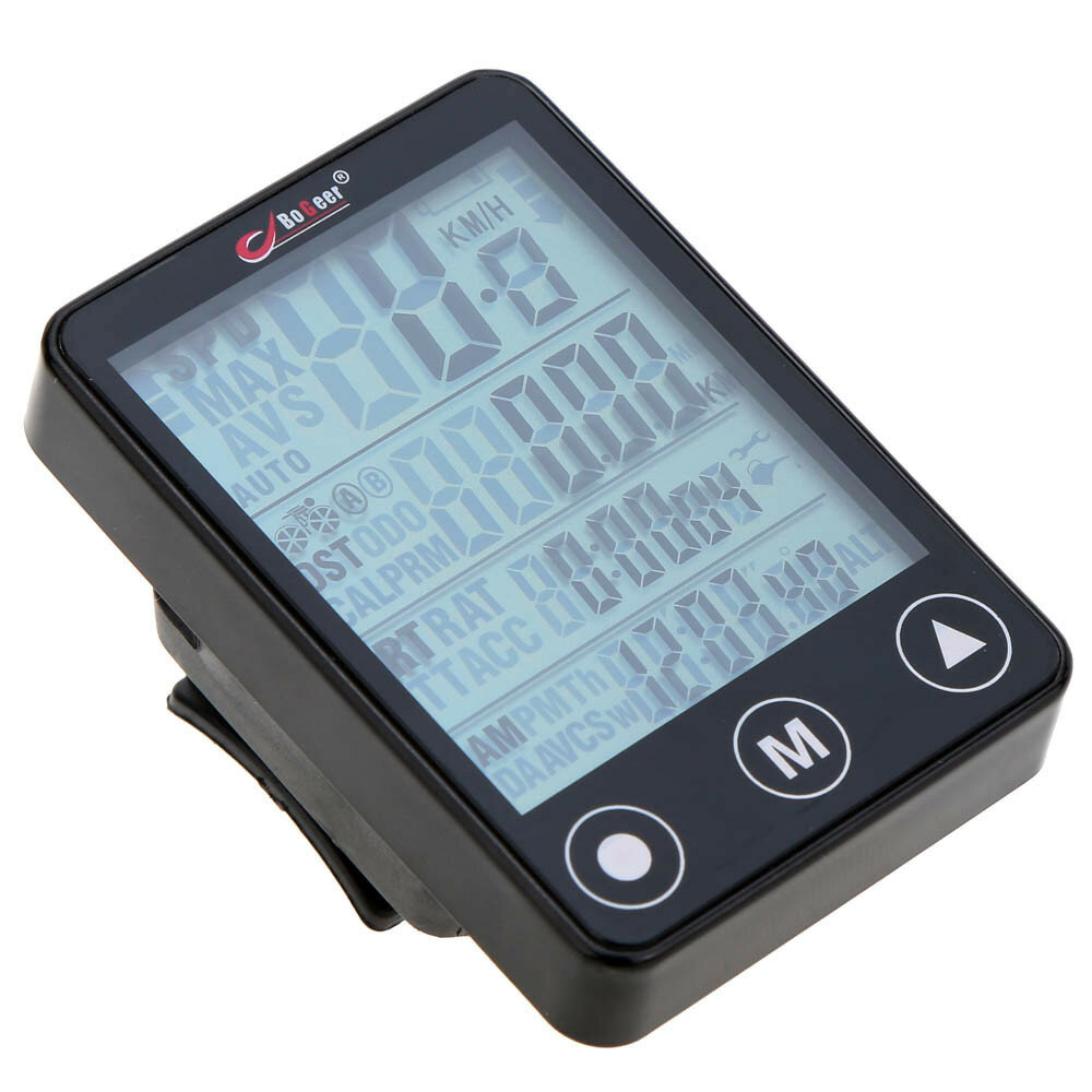 

Bogeer YT-308 24 функции Беспроводной велосипедный компьютер Сенсорная кнопка LCD Подсветка Водонепроницаемы Спидометр