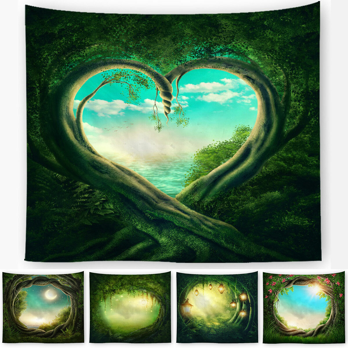 

Polyester Fancy Moon Light Tapestry Throw Mat Yoga Rug Wall Hanging Home Decor Art Crafts