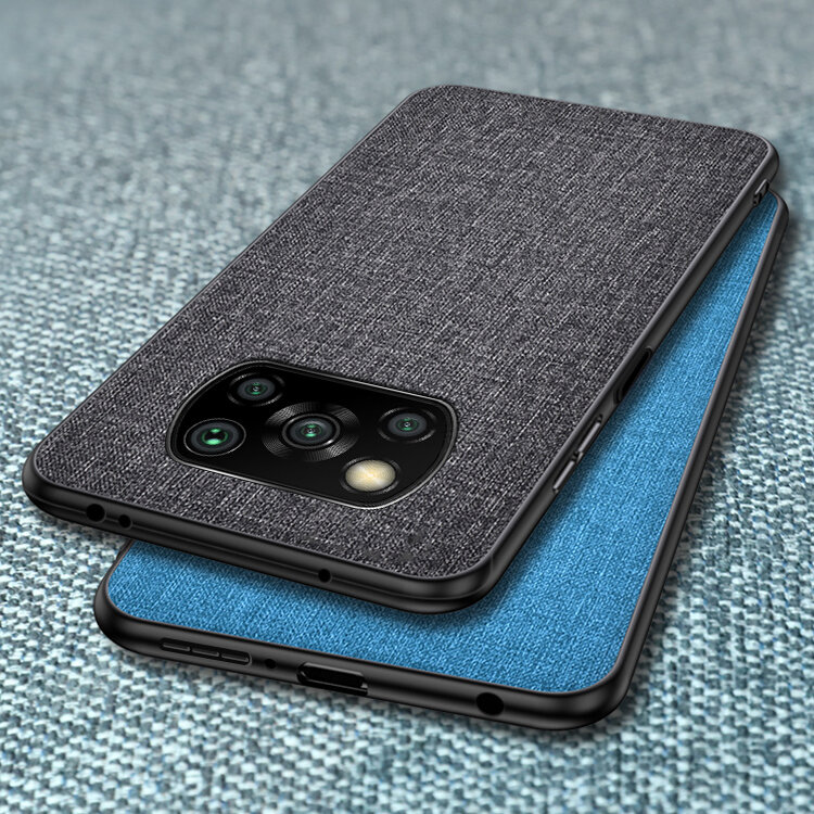 

Bakeey for POCO X3 PRO /POCO X3 NFC Case Business Breathable with Lens Protect Canvas Sweatproof Shockproof TPU Protec