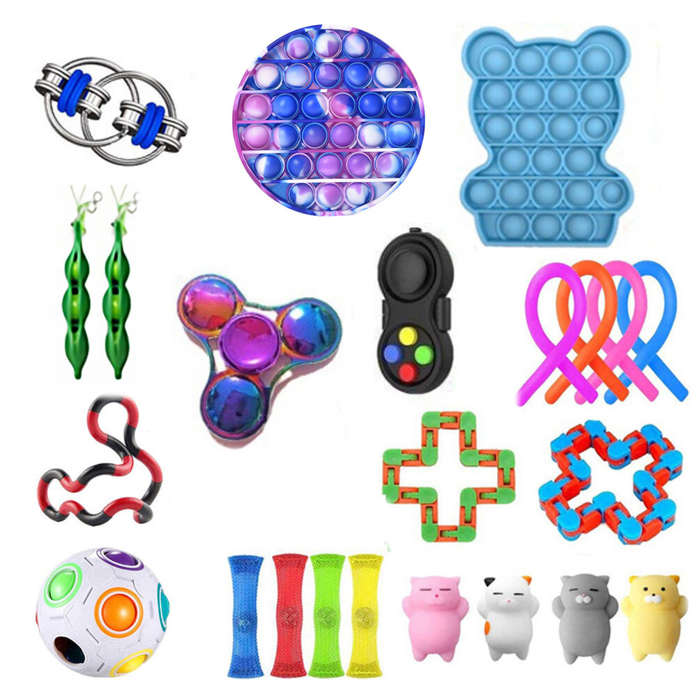 

23/24/27 шт. Fidget Bubble Toys Сенсорный набор DIY Декомпрессионный артефакт Fidget Bubble Cube для взрослых, девочек,