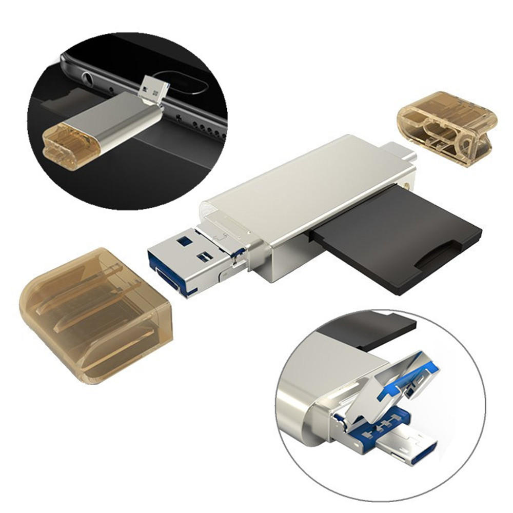 

Универсальный металлический Type-c Micro USB OTG USB 3.0 Memory TF SD Card Reader для мобильных телефонов планшетных ПК