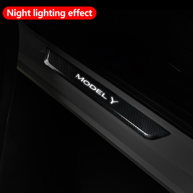 

For Tesla Model 3/Y LED Illuminated Door Sill Protective Strip Magnetic Induction Lighted Welcome Pedal Luminous Thresho