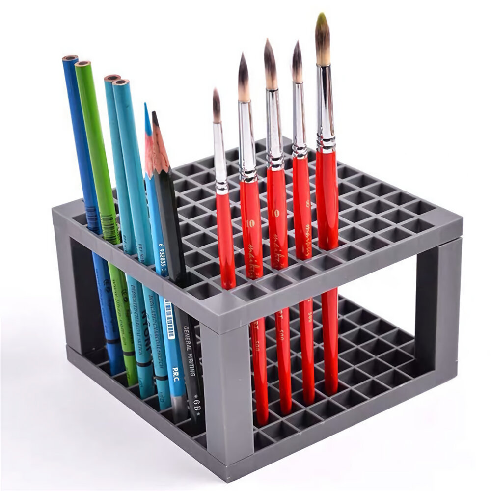 

96 Grid Rectangle Pen Holder Paint Brush Holder Watercolor Oil Acrylic Painting Tool Storage Stationary Art Easel Suppli