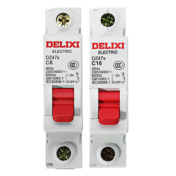 

Delixi® DZ47S-1P/C AC 230/400V 6/16A 1P Пластиковый воздушный переключатель Миниатюрный автоматический выключатель