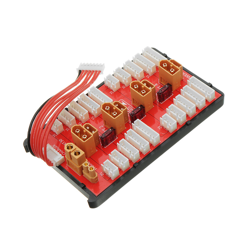 

2 В 1 PG Параллельная зарядная плата XT30 XT60 Штекер Поддерживает 4 пакета 2-8S Lipo Батарея