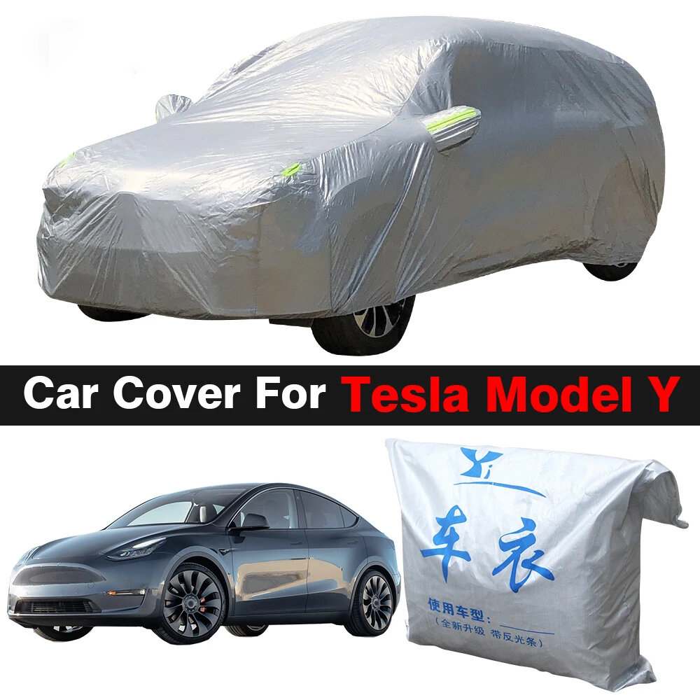 

For Tesla Model Y Full Car Cover Anti-UV Sun Rain Snow Wind Dustproof Indoor Outdoor SUV Protection