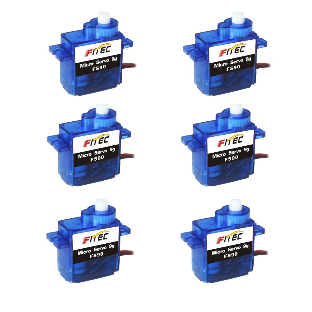 

6 PCS Feetech/FITEC FS90 Micro 9g Servo Support 4.8V 6V 1.3kg for RC Model Airplane Helicopter Robot