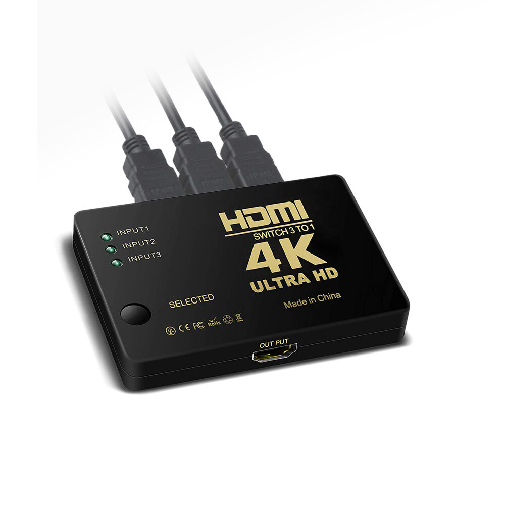 

4K 2K 3x1 Кабельный разветвитель HDMI HD 1080P Адаптер видеокоммутатора 3 входа 1 выходной порт HDMI-концентратор для Xb