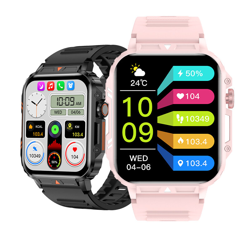

L81 1.95inch HD Screen bluetooth Call Heart Rate Blood Pressure Blood Oxygen Monitor Sleep Monitoring Women's Health Res