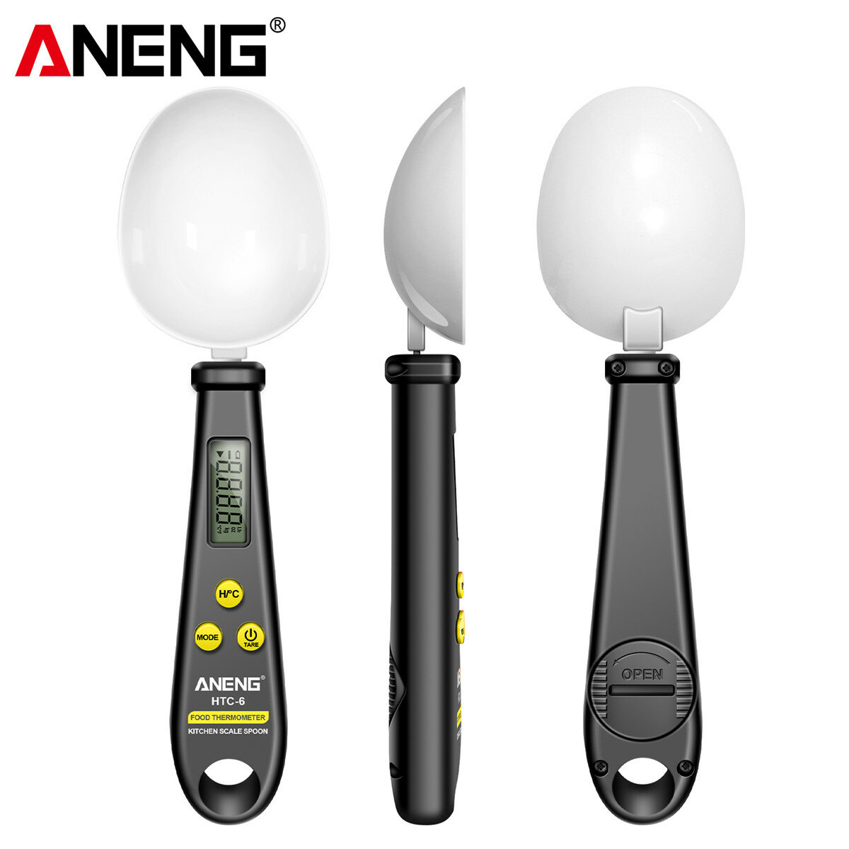 

ANENG HTC-6 Multifunctional Kitchen Tool Electronic Weighing Spoon with Integrated Food Thermometer Precise Gram/Ounce/P