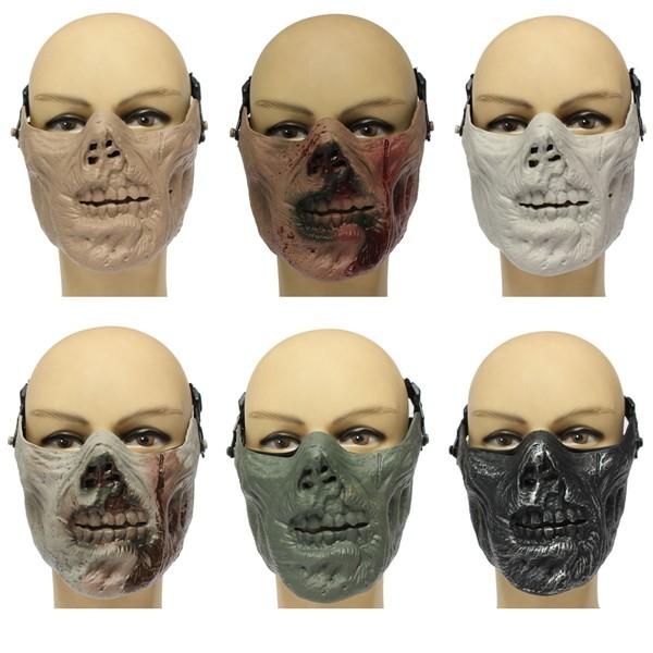 

Зомби Череп Скелет Половина лица Маска Военный Охота Хэллоуин Костюм Вечеринка
