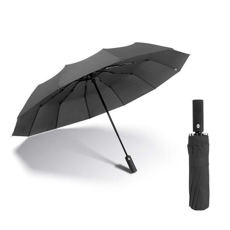 

1-2 People Men Automatic Umbrella Windproof Resistant Parasol Folding Umbrella Corporation 12 Rod Women Sun Shade