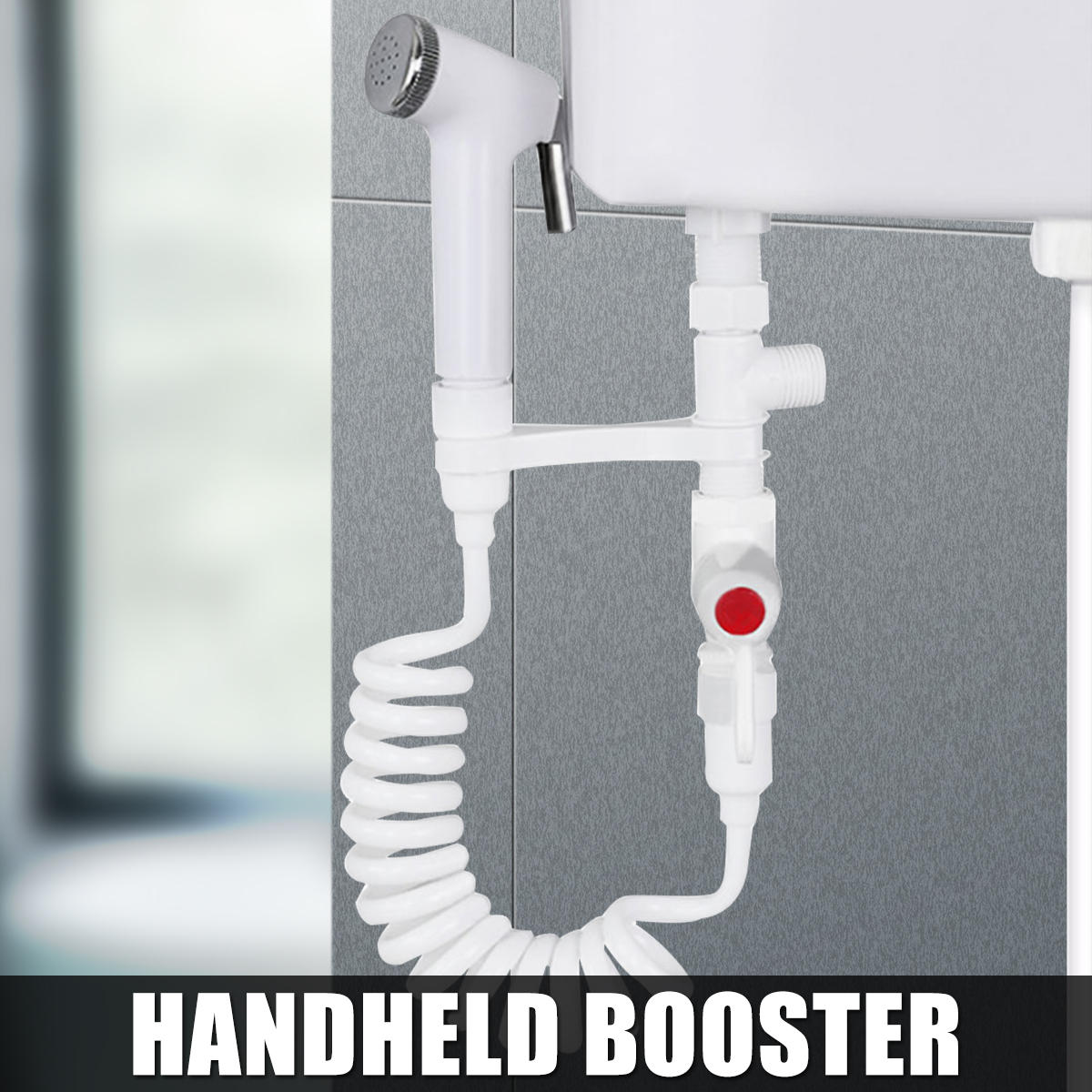 

ABS Portable Bidet Sprayer Set Handheld Toilet Bidet Retractable w/ 1.5m Spring 1/2" Hose Adapter Free Mounting Bracket