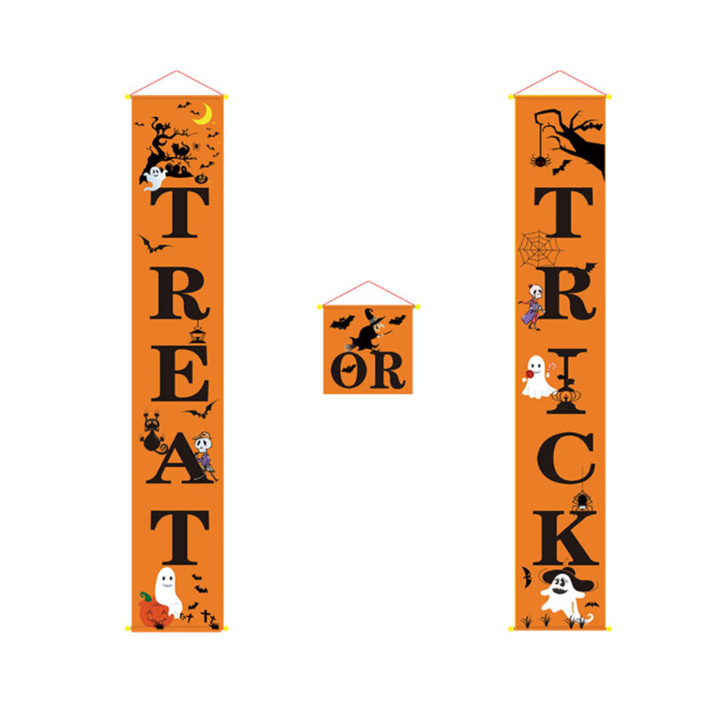 

Halloween Porch Banner Outdoor Decorations for Home Hanging Pendant Ornament