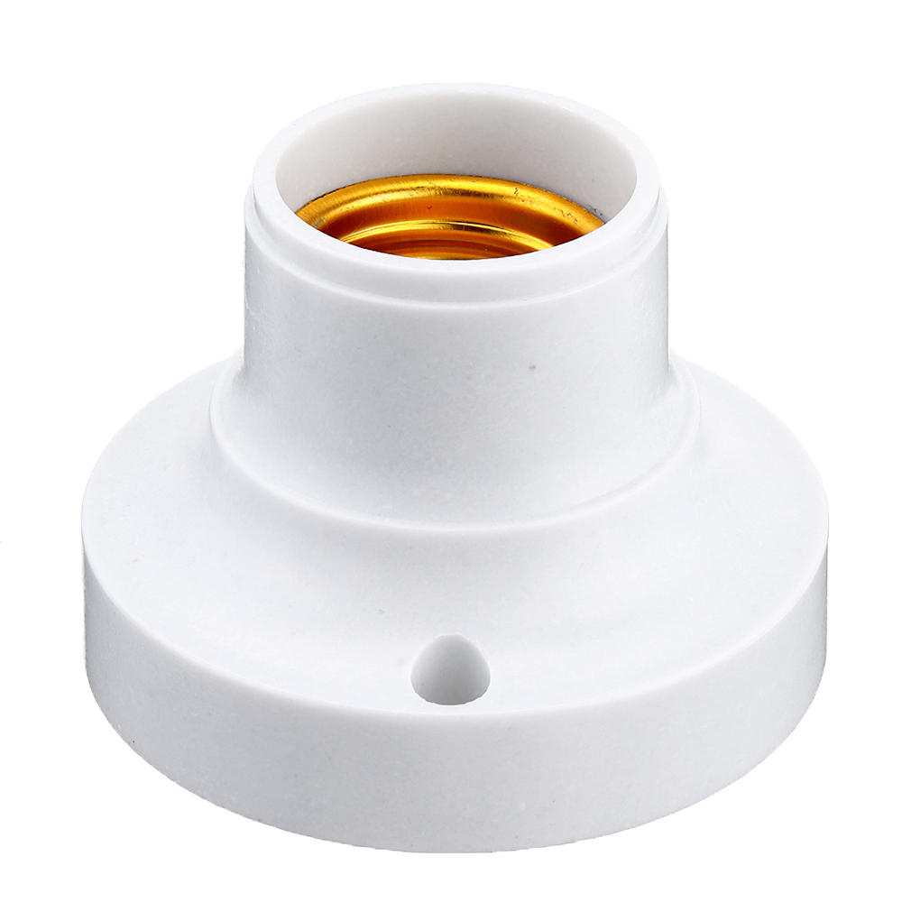 

E27 6A 70mm Diameter Round Plastic Base Screw Light Bulb Adapter Lamp Socket Holder White AC250V
