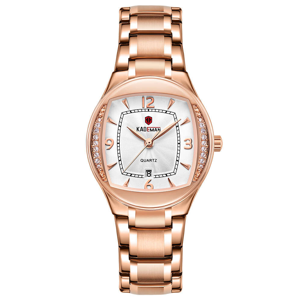 

KADEMAN 838 Calendar Crystal Full Steel Ladies Wrist Watch Square Dial Quartz Watches