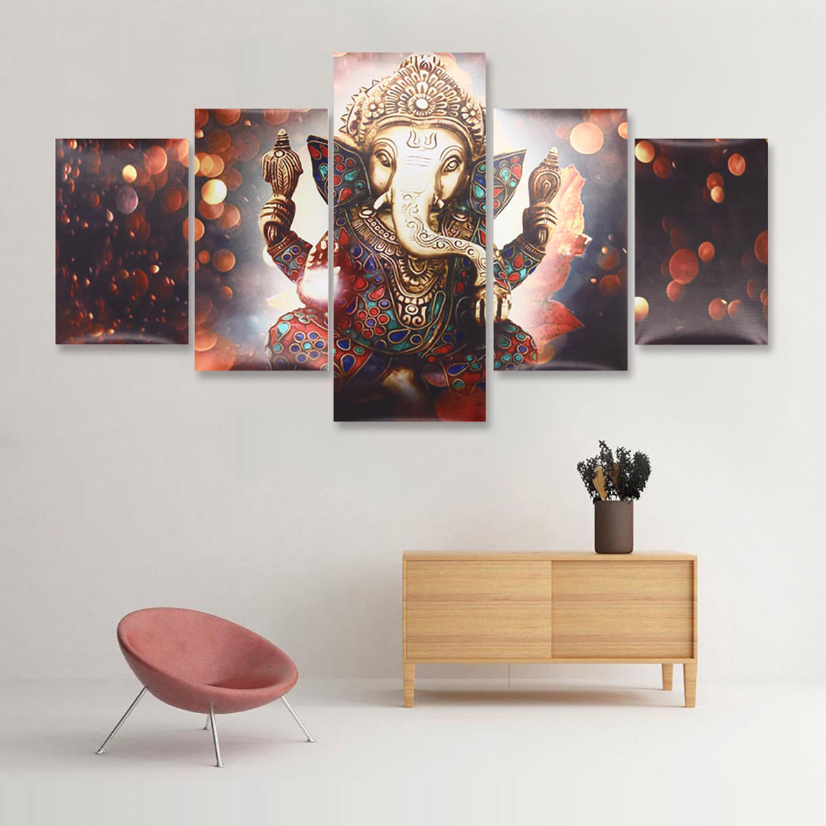 

5PCS Frameless Elephant Trunk Modern Oil Paintings Art Canvas Home Wall Decor