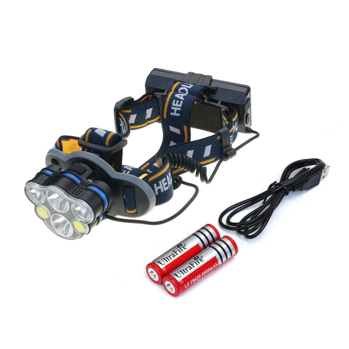 

XANES 2606-6 2300LM 2*T6+2*XPE+2*COB Bike Bicycle Headlamp 8 Modes With 2*18650 Battery USB Interface