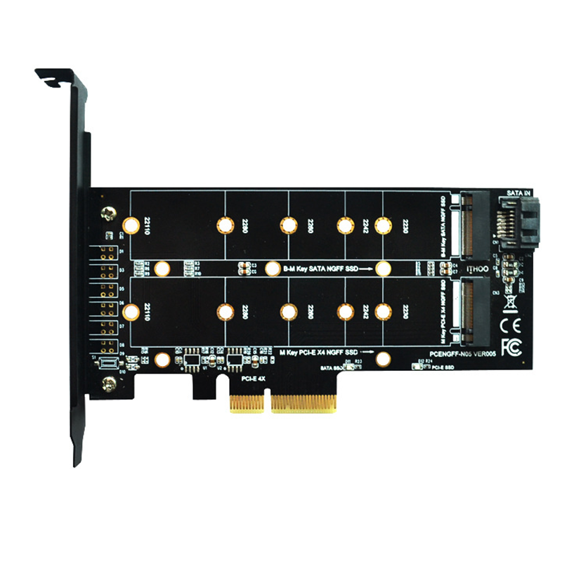 

ITHOO PCENGFF-N05 PCI-E 4X to M.2 Key M / B Interface NVME M.2 SSD PCI-E Expansion Card 10 Гбит / с для настольного комп