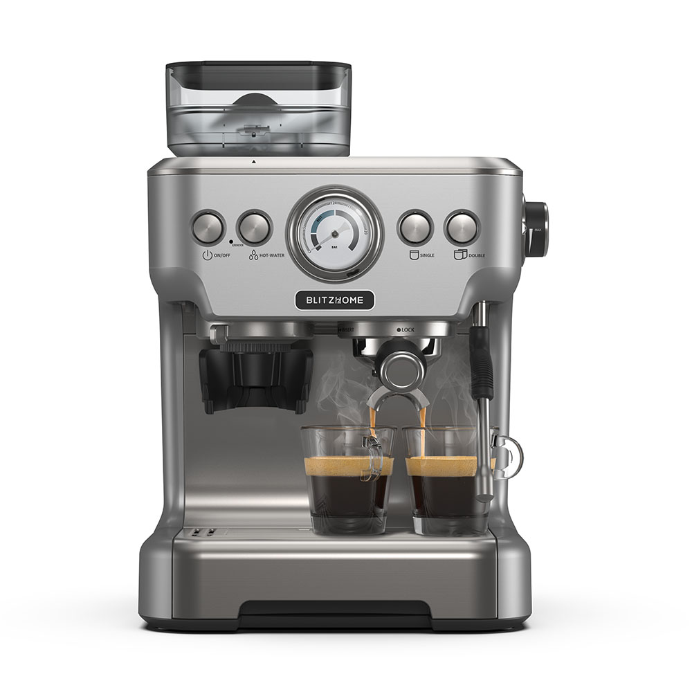 BlitzHome® BH-CMM5 1620W 20Bar Professional Espresso Machine Coffee Maker PID Smart Temperature Control Conical Burr Grinder 1